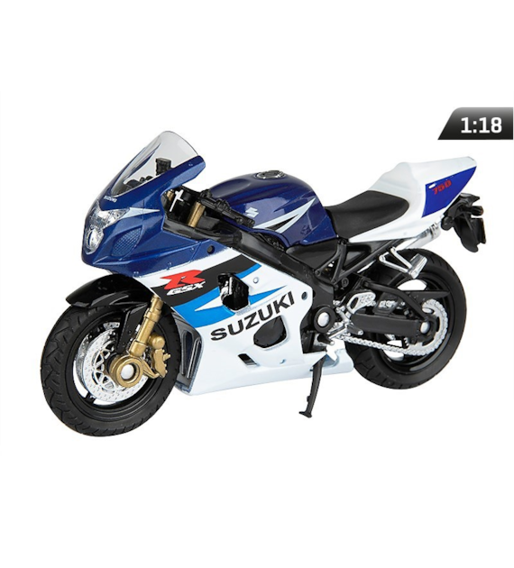 Modell 1:18, Suzuki GSX-R750, marineblau weiß (M144SGR75GB)