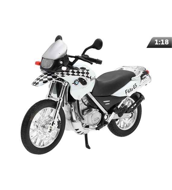 Model 1:18, BMW F650 GS DAKAR, biało-czarny