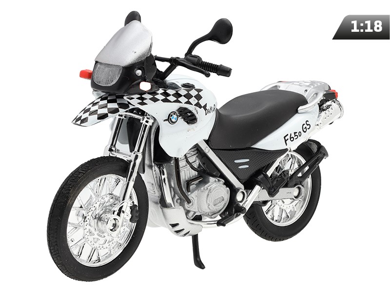 Modèle 1:18, BMW F650 GS DAKAR, blanc et noir