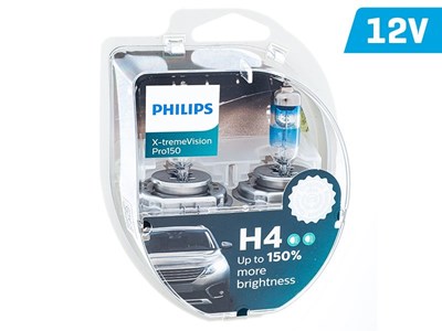 Ampoules PHILIPS H4 12V 60/55W P43t X-tremeVision PRO +150%