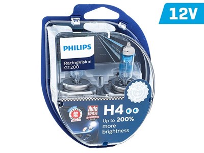 Żarówki PHILIPS H4 12V 60/55W P43t RacingVision GT200