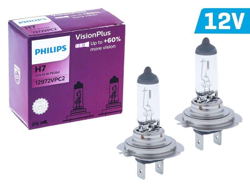 Bulbs PHILIPS H7 12V 55W PX26d VisionPlus +60%