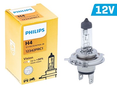 Żarówka PHILIPS H4 12V 60/55W P43t Vision +30%