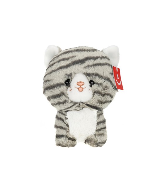 Chat en peluche Teddy Pets, Chat tigré, gris