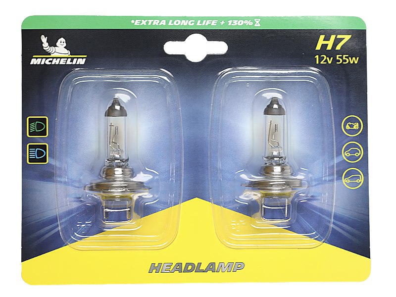 Ampoule MICHELIN H7 12V 55W PX26d Extra Long Life 130% Double Pack