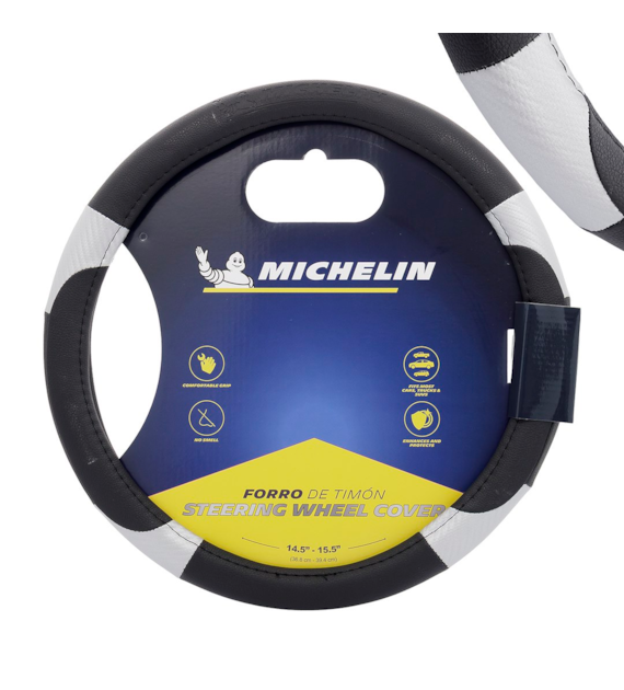 MICHELIN Pokrowiec na kierownicę  M  36,8-39,4 cm, czarno-szary