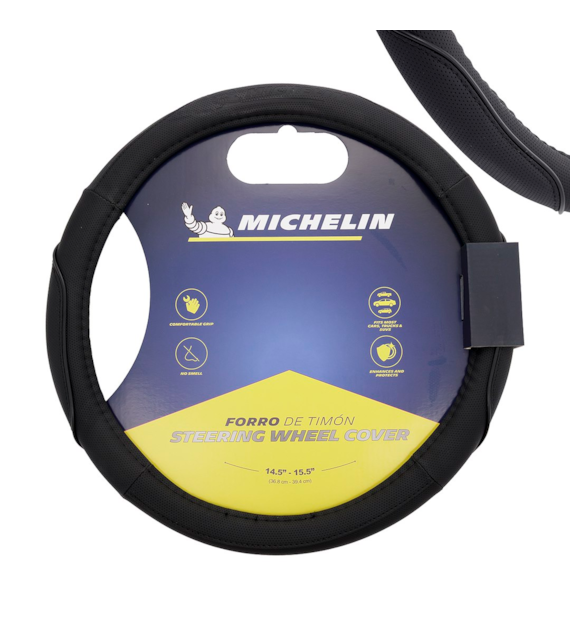MICHELIN Pokrowiec na kierownicę  M  36,8-39,4 cm, czarny