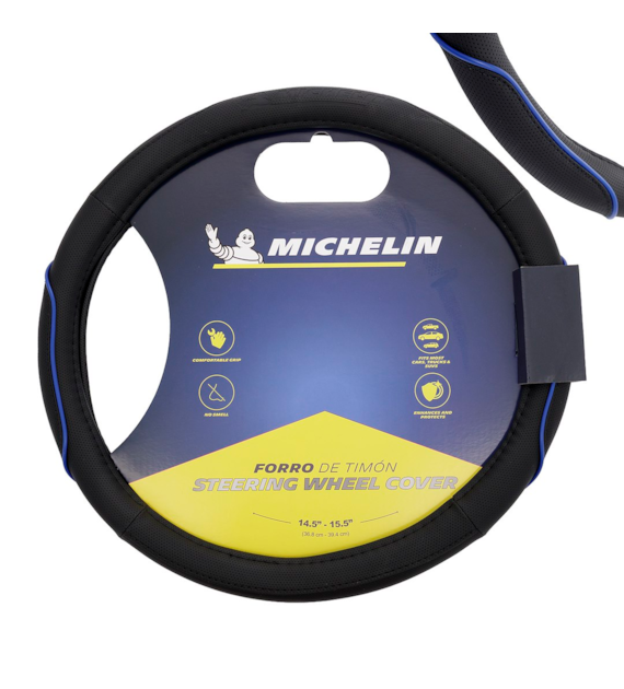 MICHELIN Pokrowiec na kierownicę  M  36,8-39,4 cm, czarno-niebieski