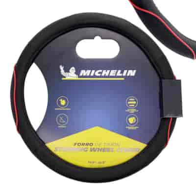 MICHELIN Pokrowiec na kierownicę  M  36,8-39,4 cm, czarno-czerwony